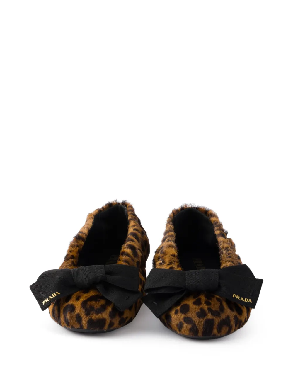 Prada Leren ballerina's Bruin