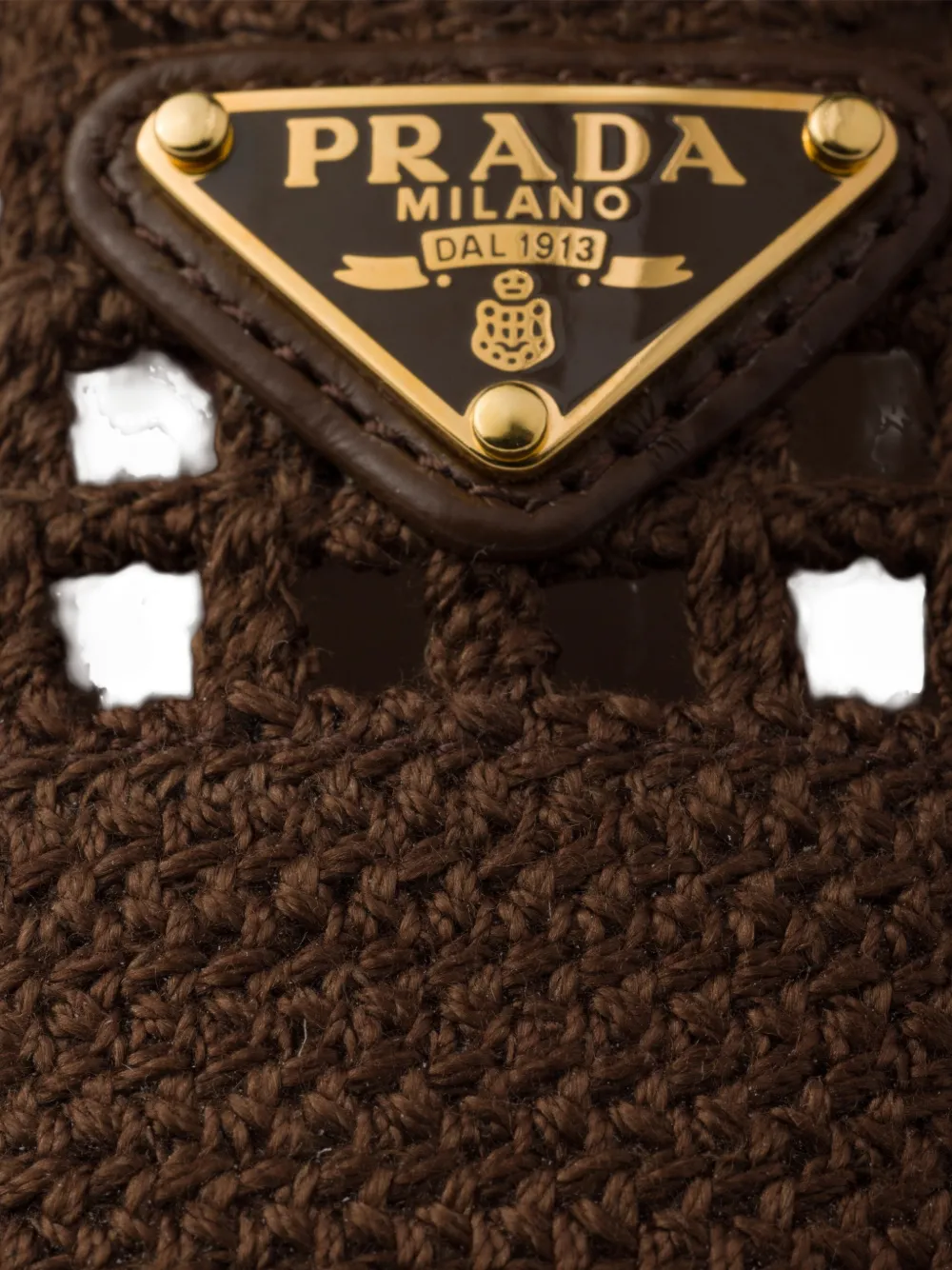 Prada Opengewerkte ballerina's Bruin