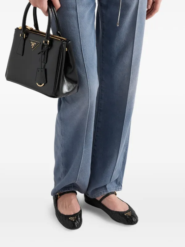 Prada Woven Ballet Flats | Black | FARFETCH