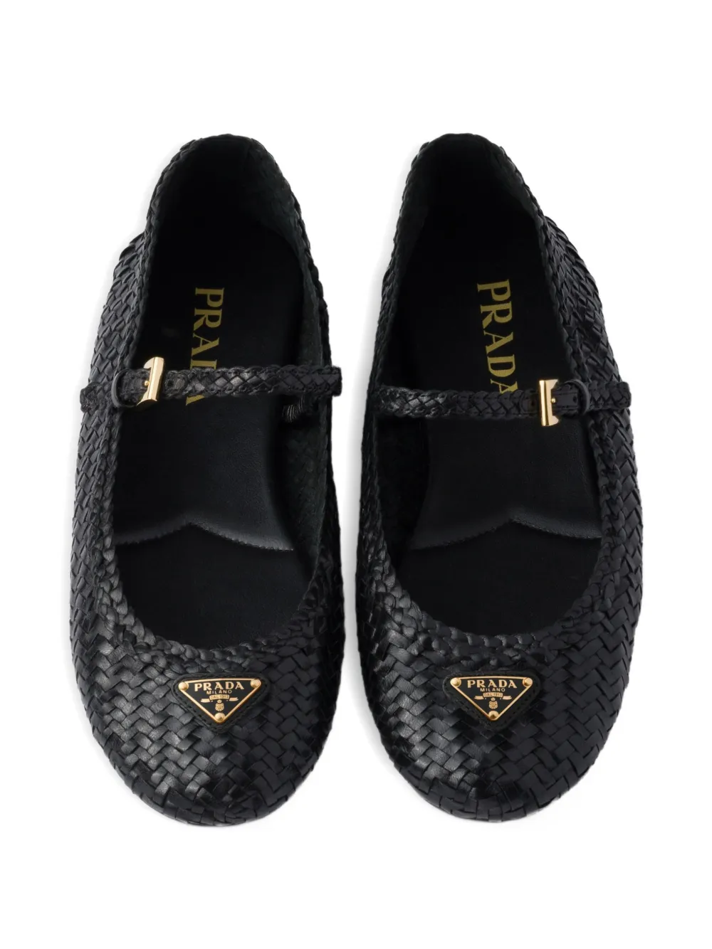 Prada mesh ballet flats Zwart