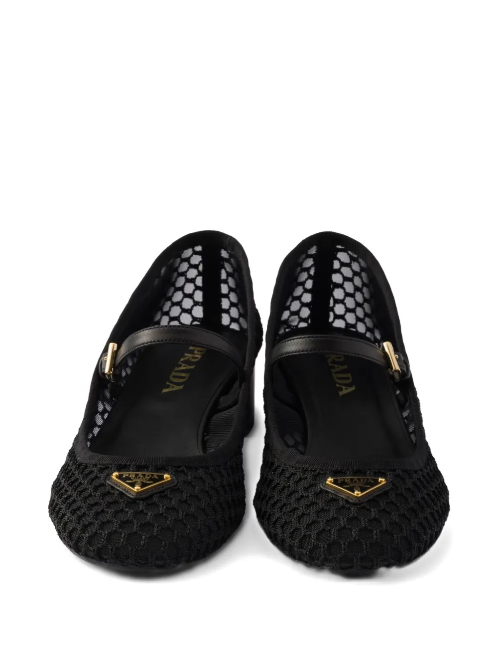 Prada 35 mm mesh pumps met hak Wit