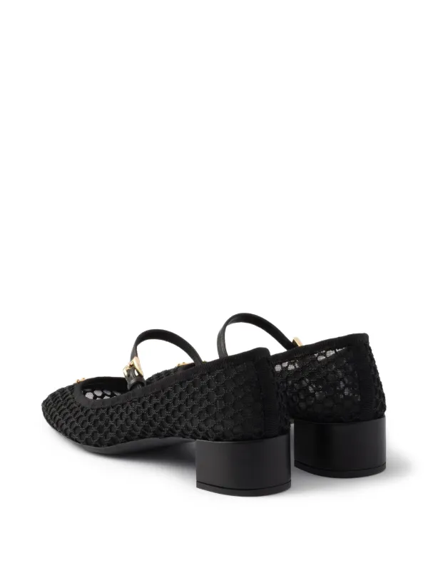 Prada 35mm Mesh Heeled Pumps | White | FARFETCH