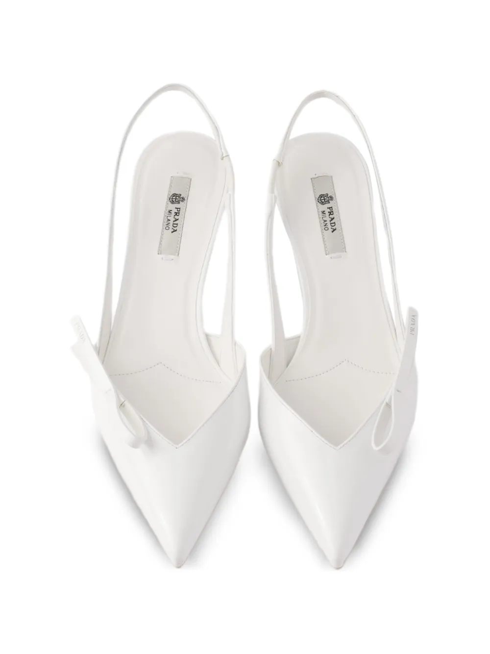 Prada Leren slingback pumps Wit