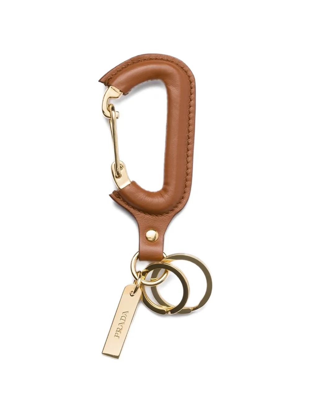 Prada Leather Keychain | Marrone | FARFETCH IT