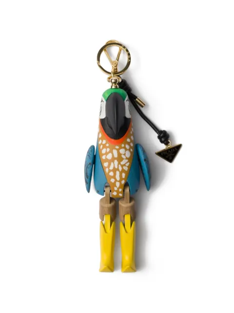 Prada parrot charm keyring