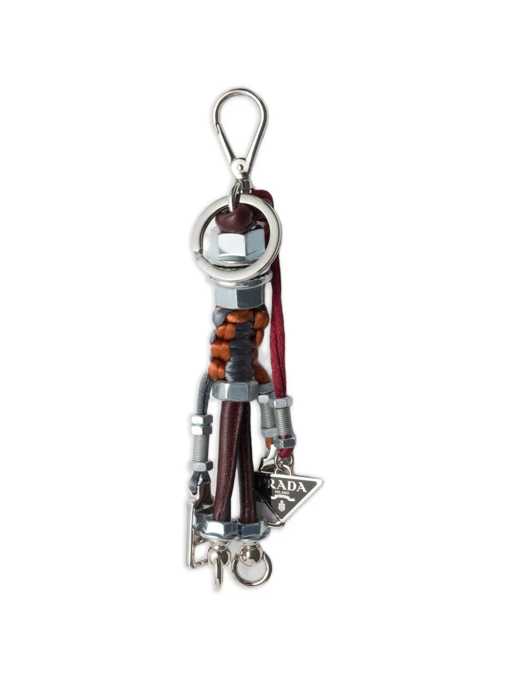 Prada triangle logo robot keyring - Grau