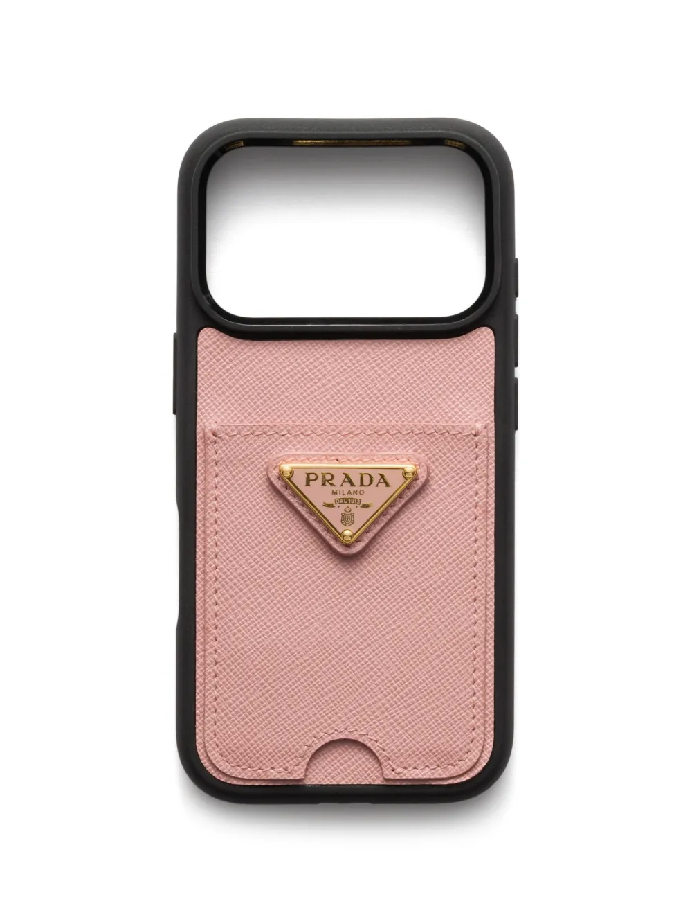 Prada Cover per iPhone 17 Pro in pelle Saffiano - Nero
