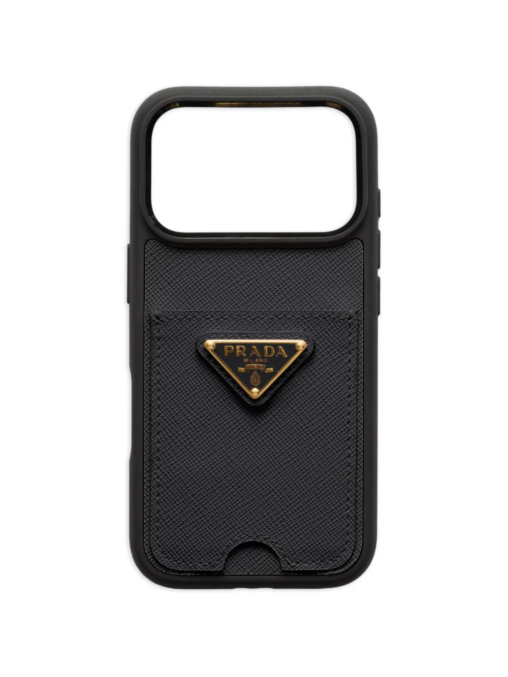 Prada leather iPhone 17 Pro case - Nero