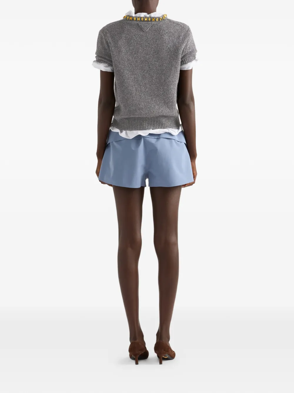  Prada Belted Shorts - Blue 