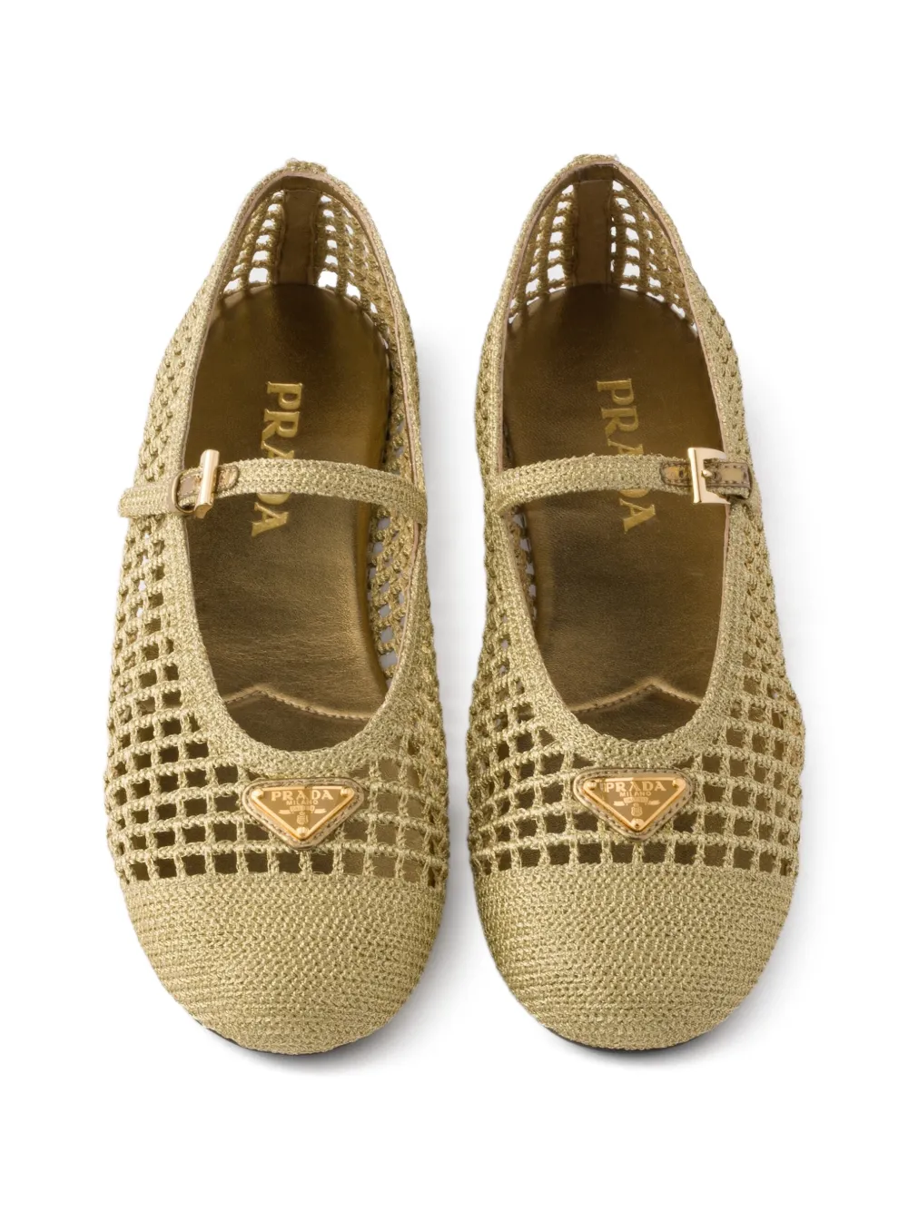Prada Gehaakte ballerina's Goud