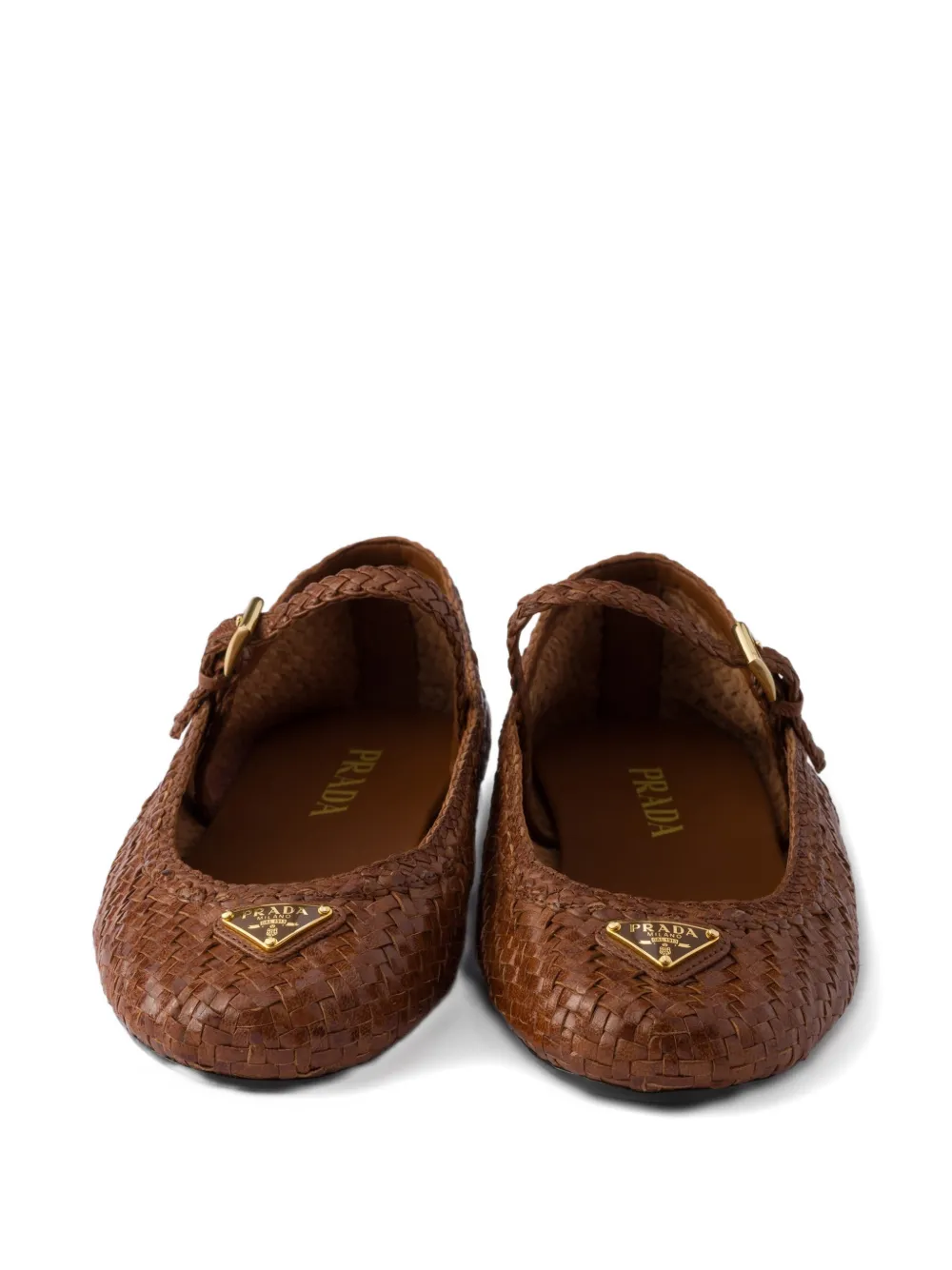 Prada Geweven ballerina's Bruin