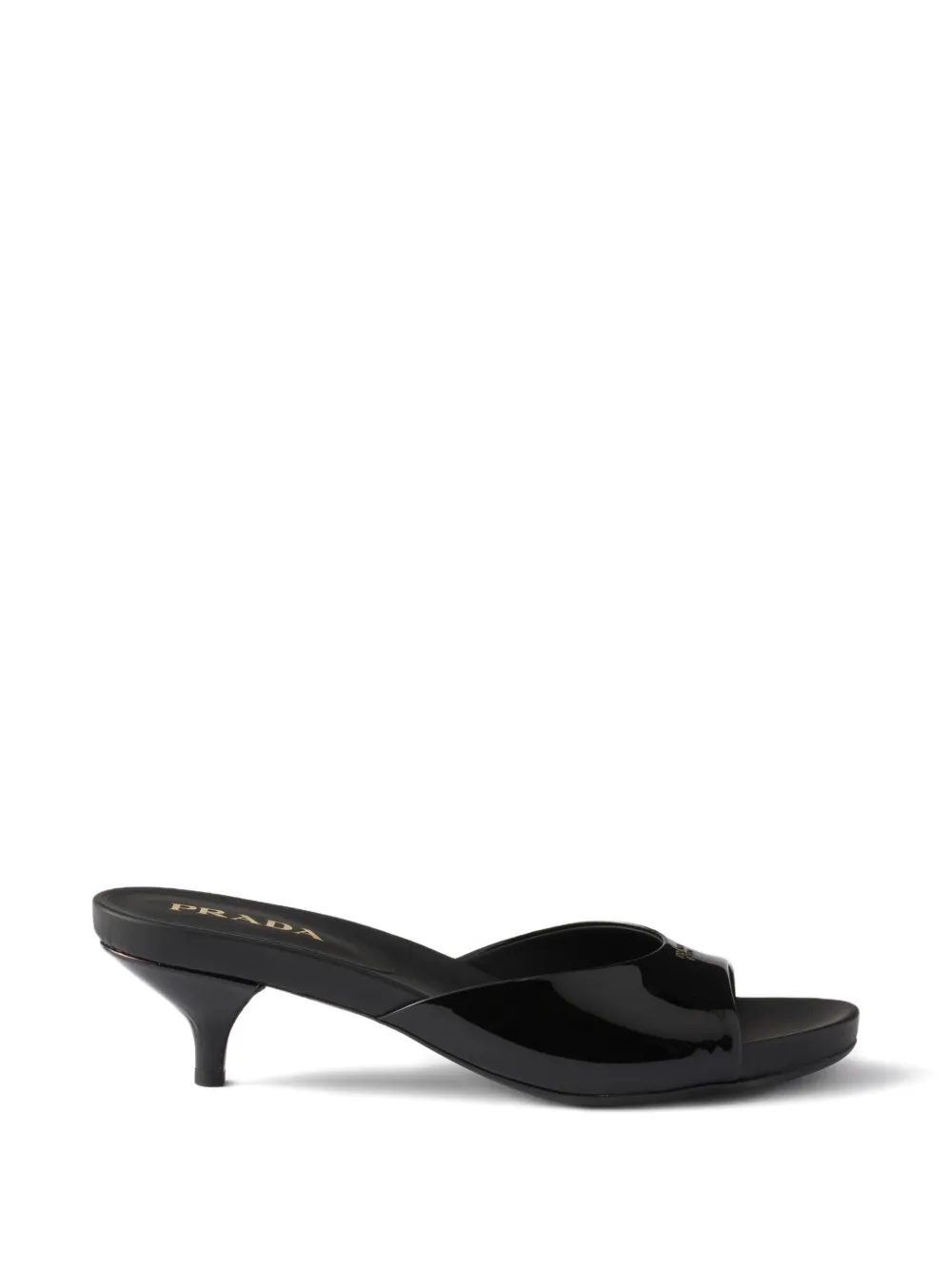 Prada 45mm Leather Heeled Mules In Black