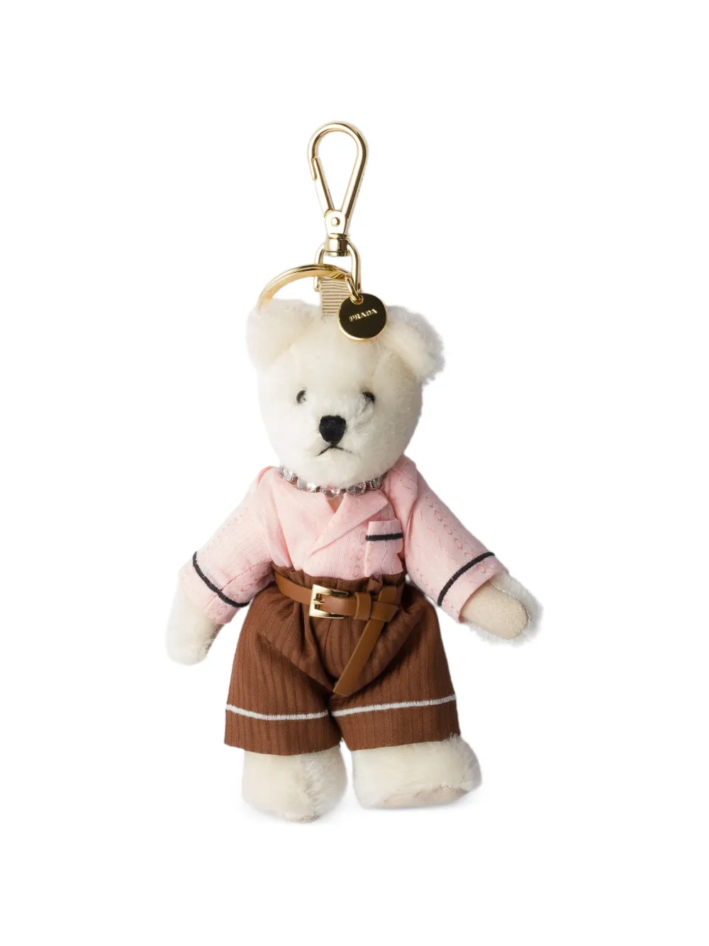 Prada Teddy Bear Keychain Charm | Pink | FARFETCH AO