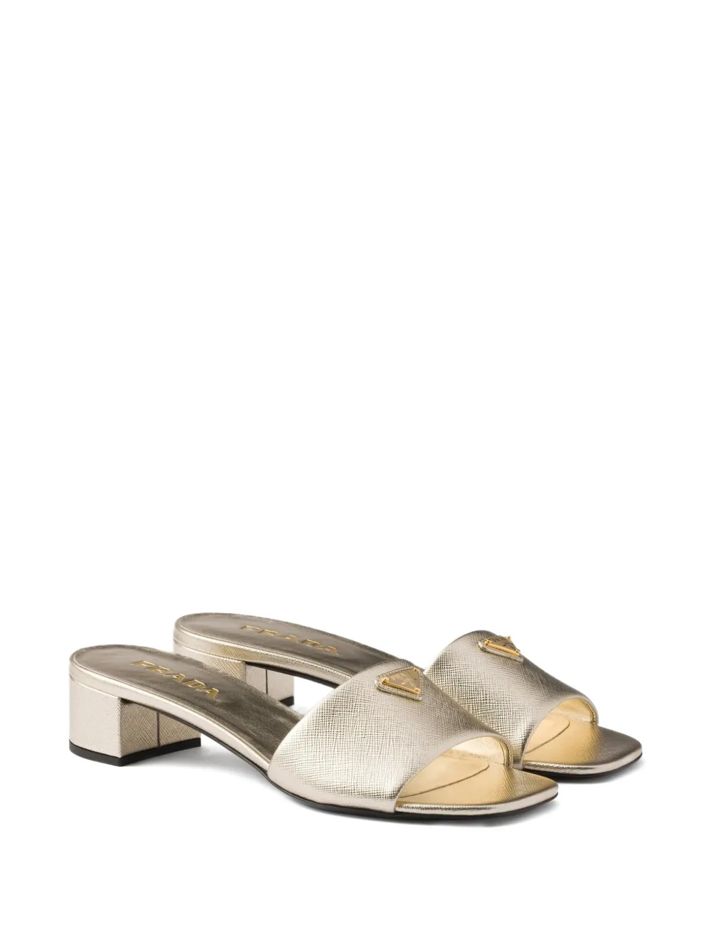 Prada Saffiano lakleren sandalen Goud