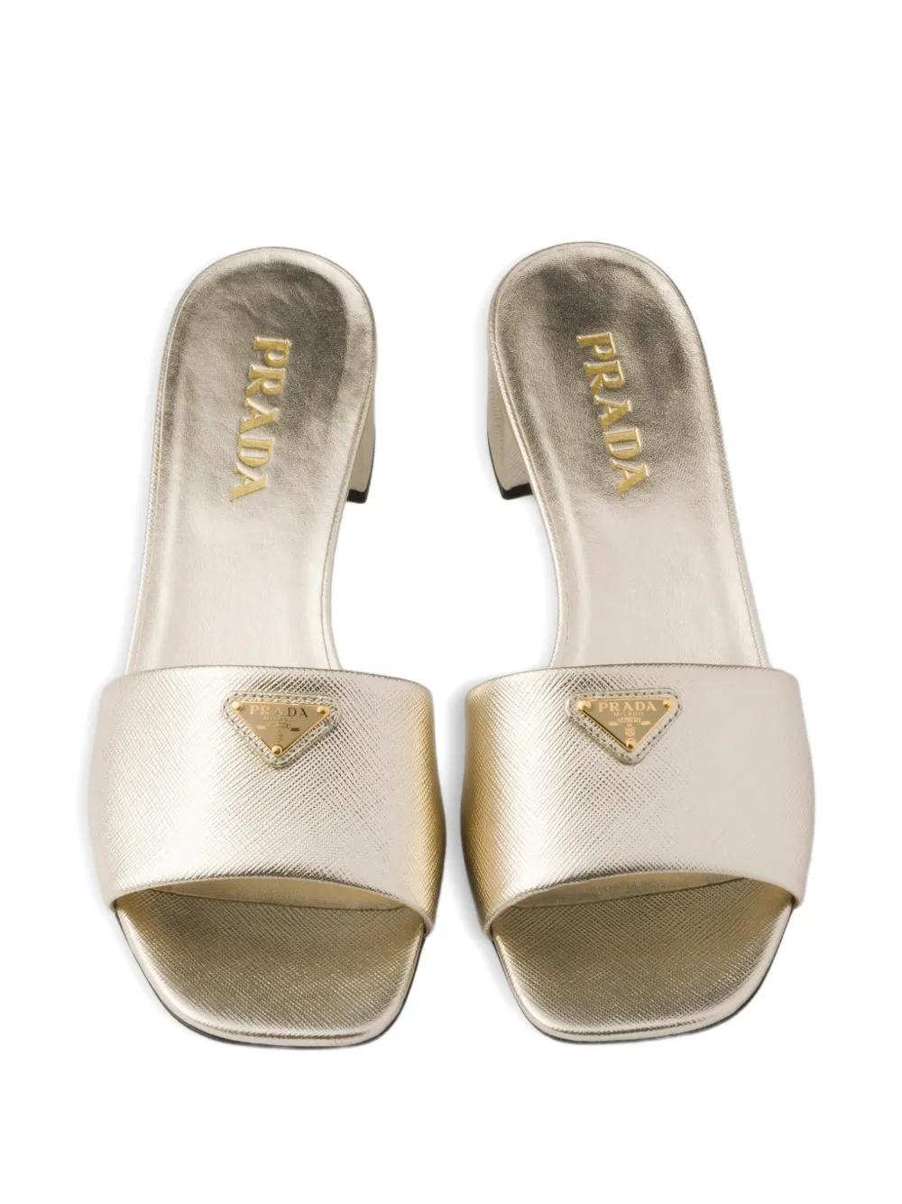 Prada Saffiano lakleren sandalen Goud