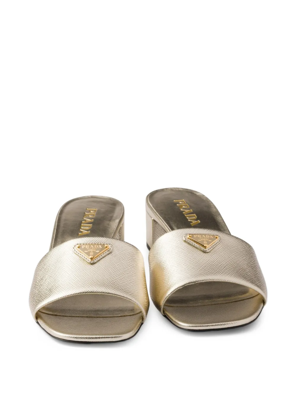 Prada Saffiano lakleren sandalen Goud