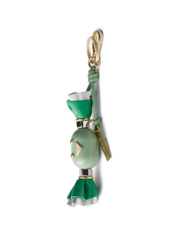 PRADA ダイヤモンド型キーホルダー Prada Candy plexiglas-leather Keyring Charm | Green | FARFETCH