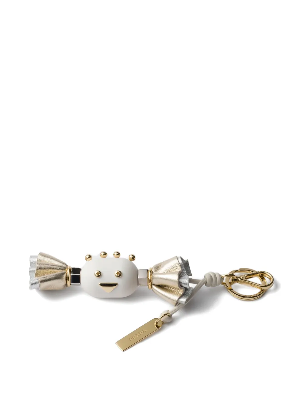 Prada Candy leather keyring - Bianco