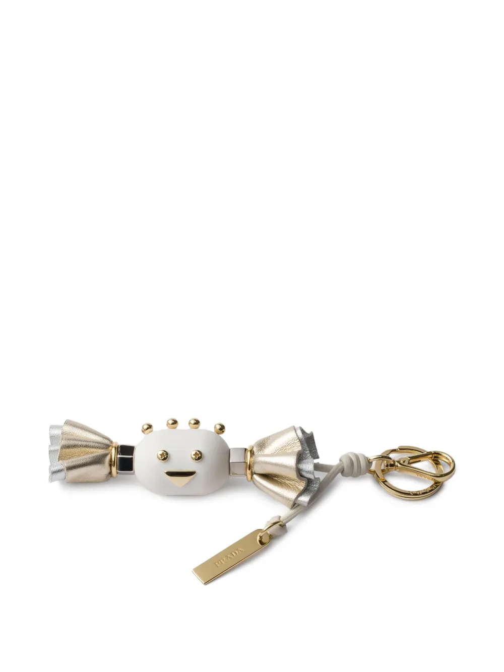 Prada Candy leather keyring - Bianco