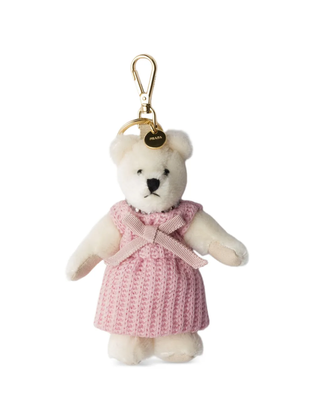 Prada Schlüsselanhänger mit Teddy-Schleifendetail - Weiß