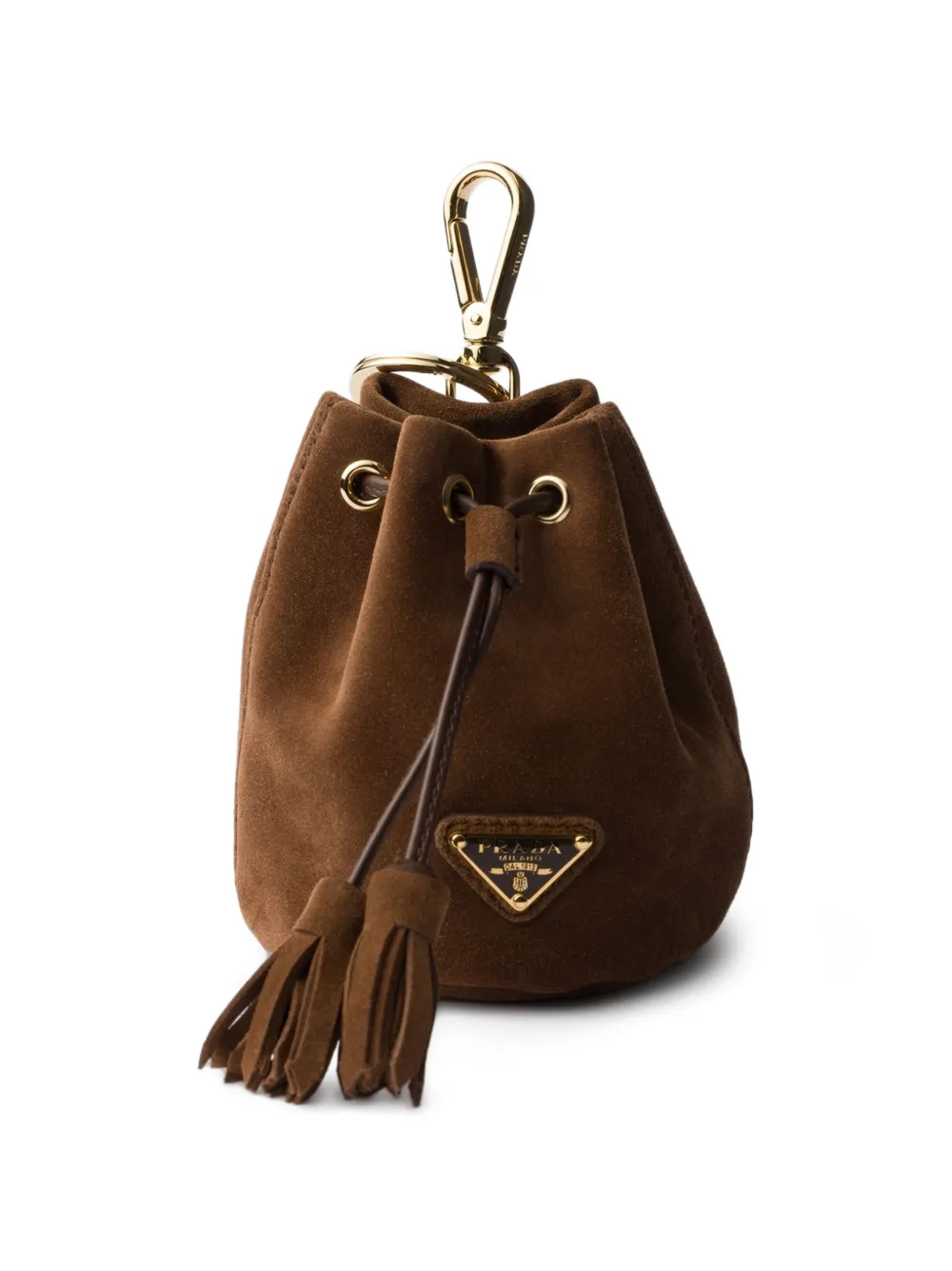 Prada Mini Icon suede keychain charm - Braun