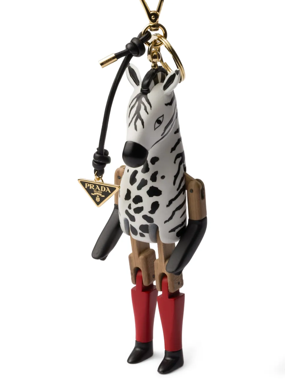  Prada Zebra Keyring Charm - White 