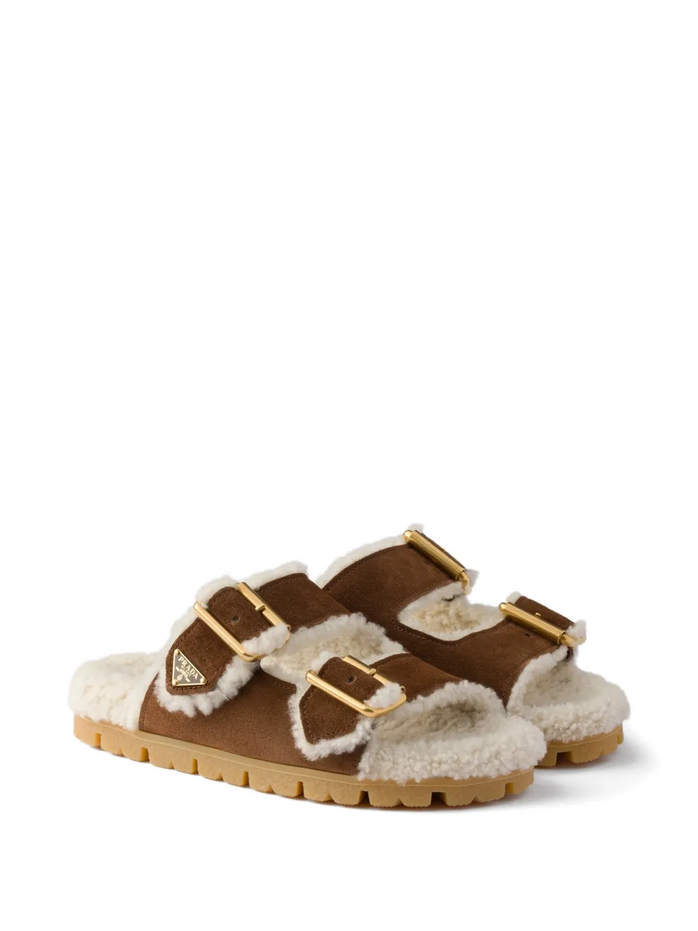 Prada shearling slides Bruin