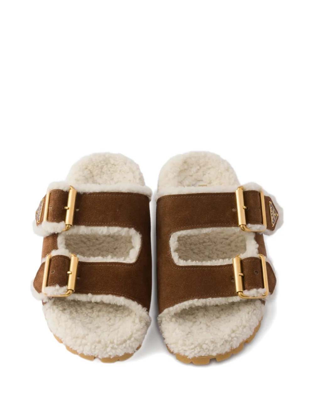 Prada shearling slides Bruin