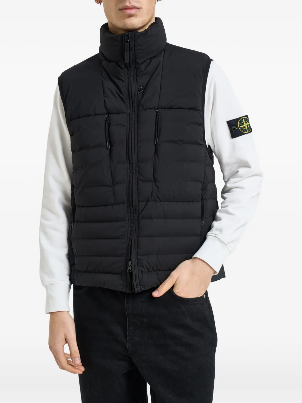 Stone Island quilted sleeveless gilet - Black