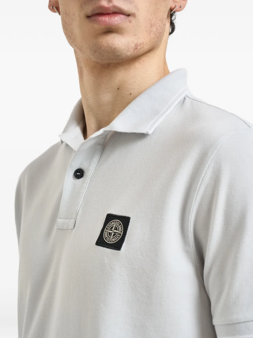 Stone Island Poloshirt met logopatch Grijs