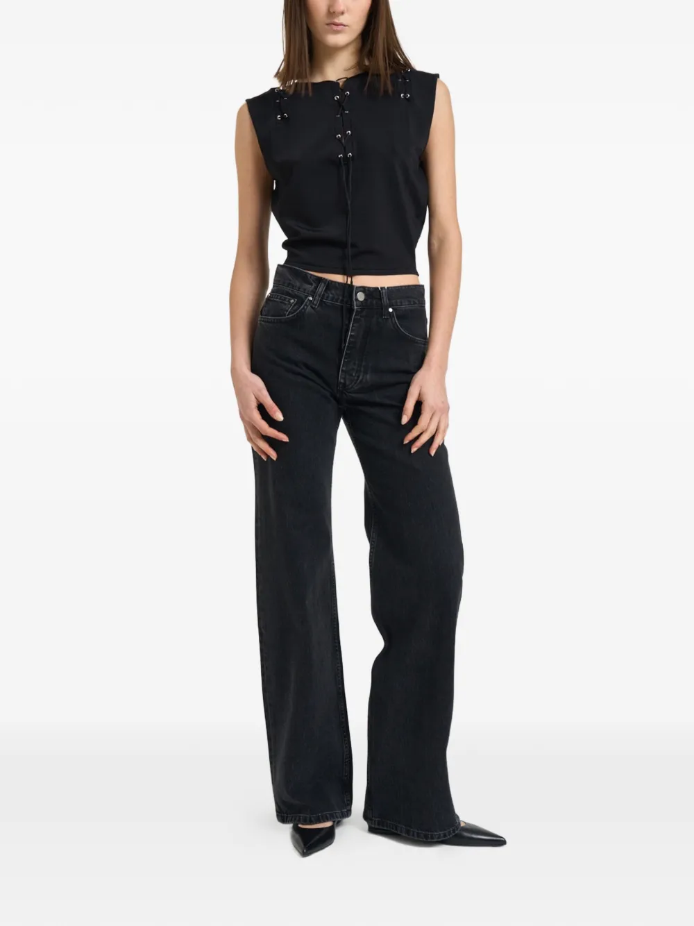  Iro Felicine Lace-up Top - Black 