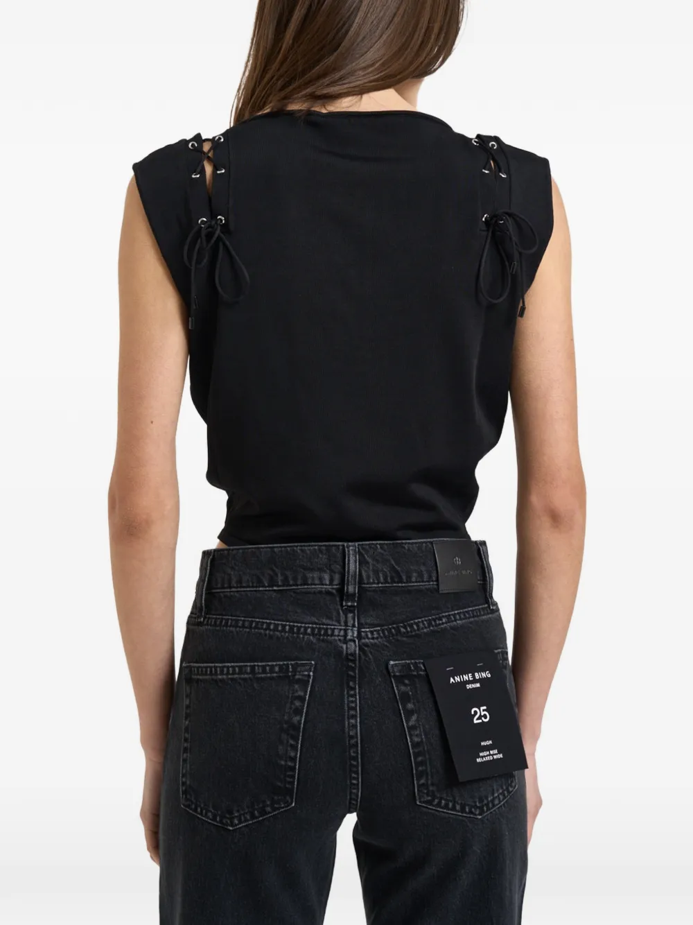  Iro Felicine Lace-up Top - Black 