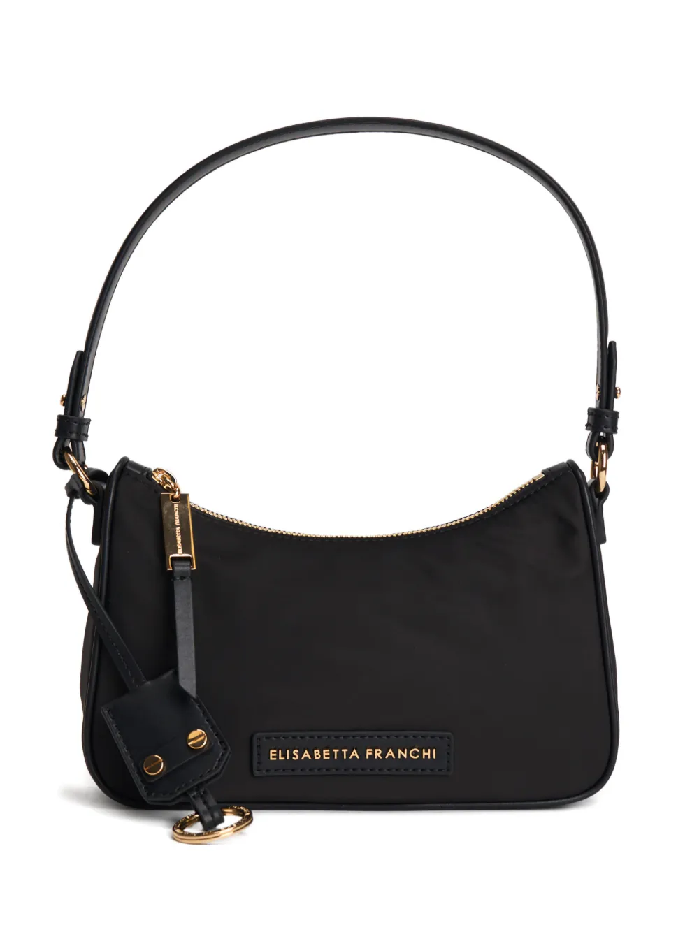Elisabetta Franchi logo plaque tote bag - Nero