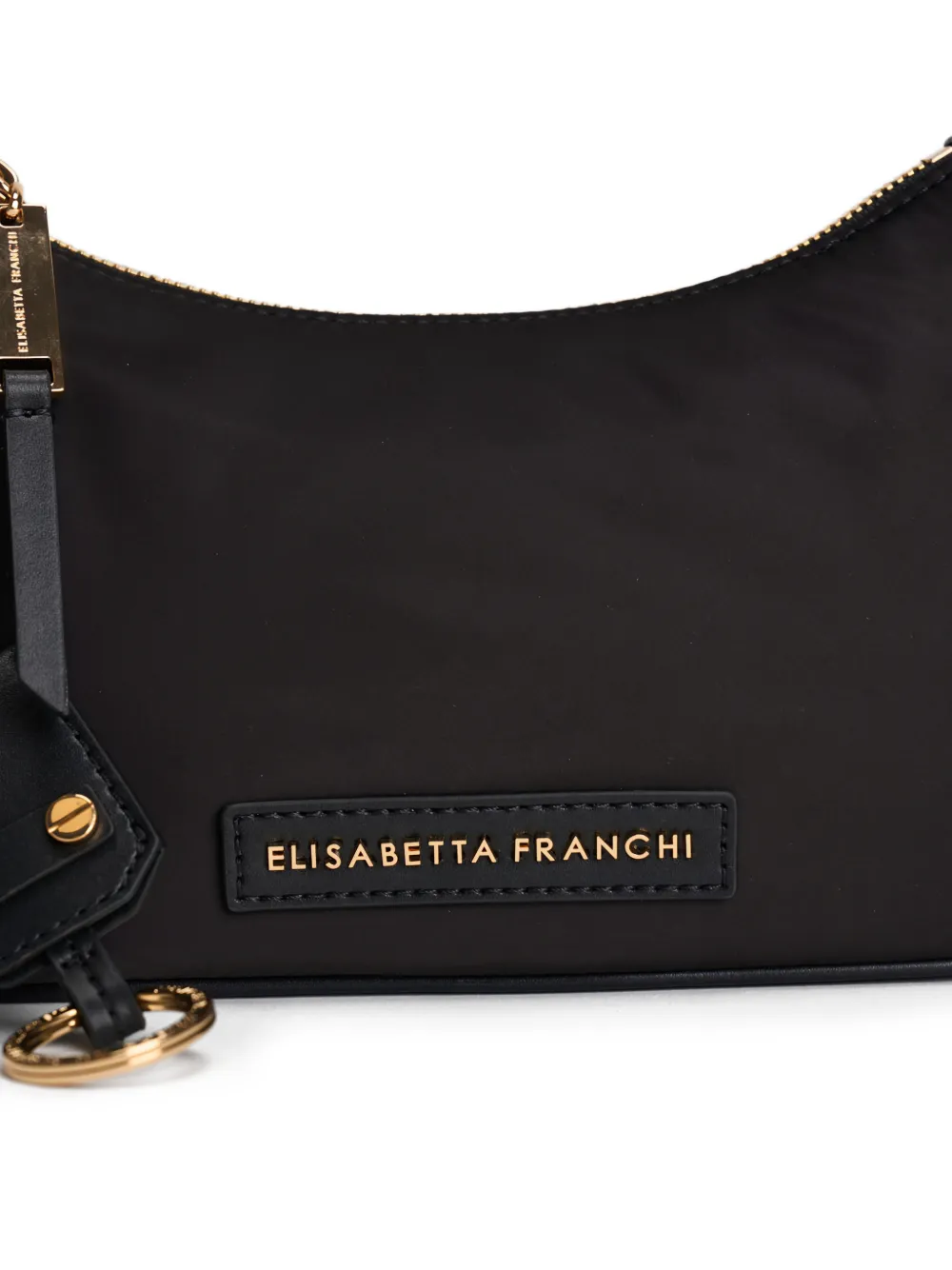 Elisabetta Franchi Shopper met logoplakkaat Zwart