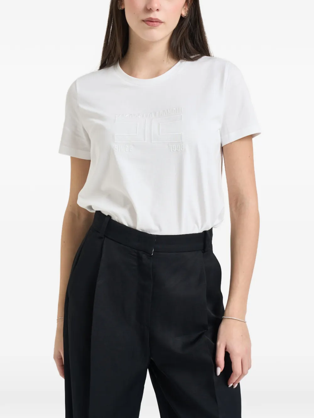 Elisabetta Franchi logo T-shirt - Weiß