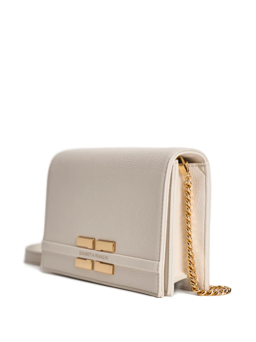 Plaque-Detail Chain Clutch Bag