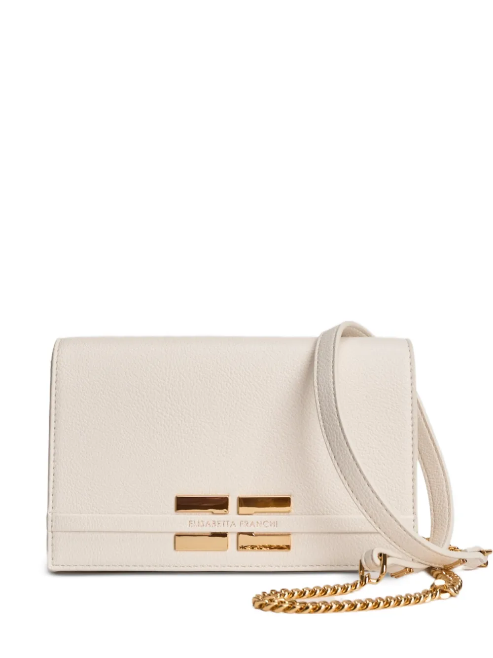 Elisabetta Franchi plaque-detail chain clutch bag - Toni neutri