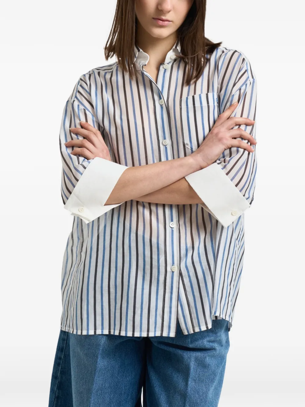 Semicouture Gracia striped shirt - Bianco