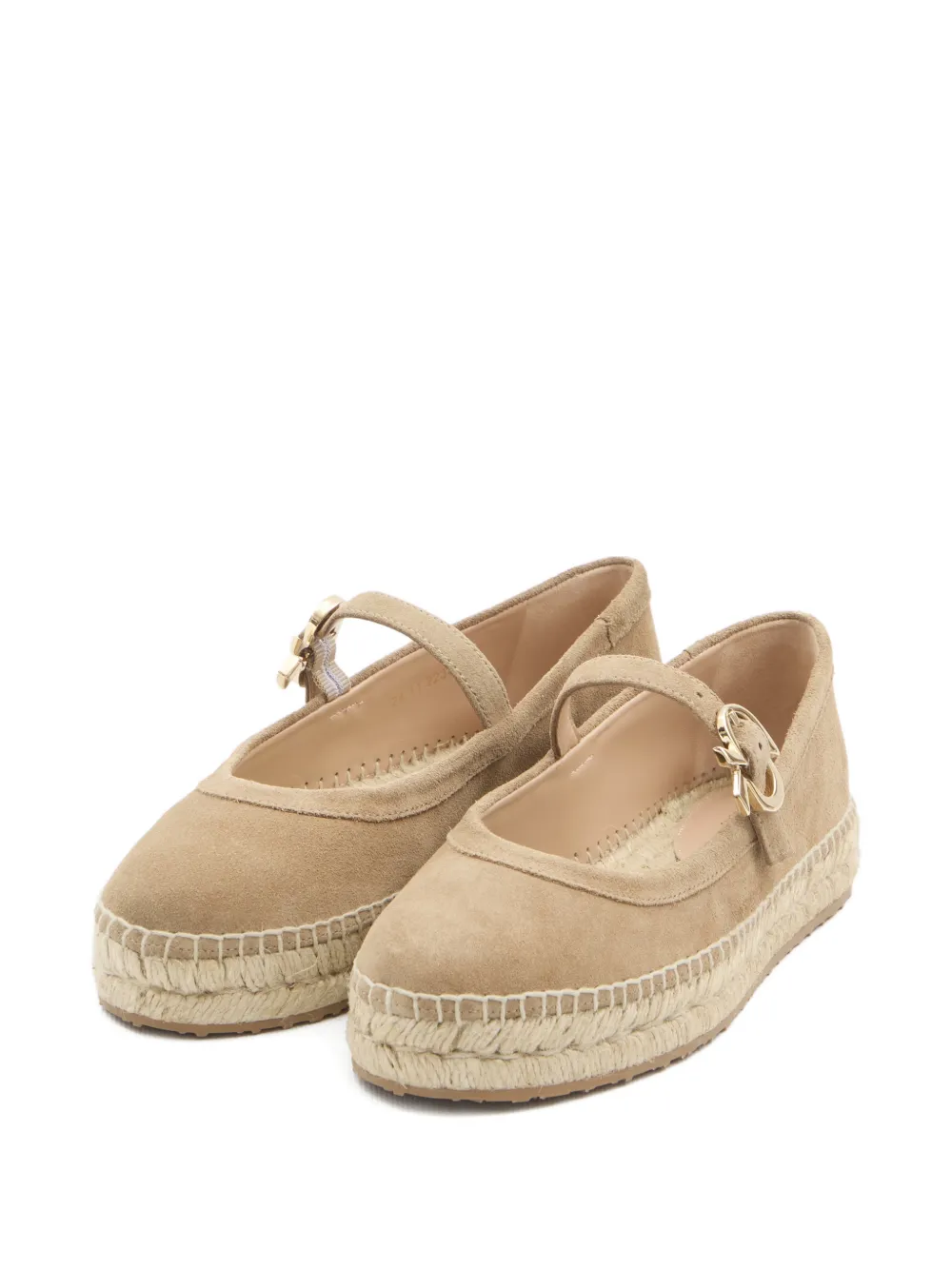 Gianvito Rossi buckle strap elda ballet flats Beige