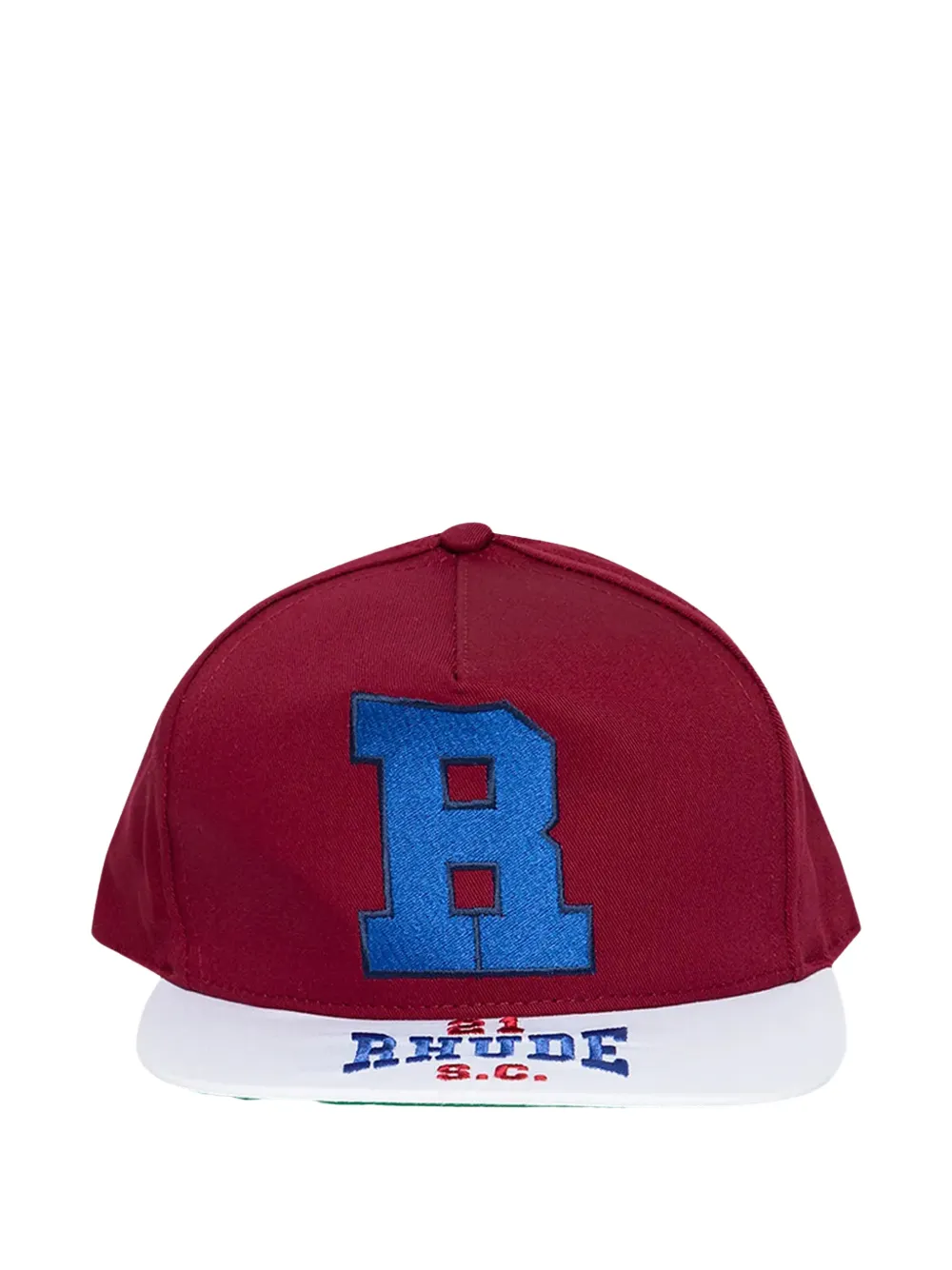 RHUDE 'r' embroidered hat - Rosso