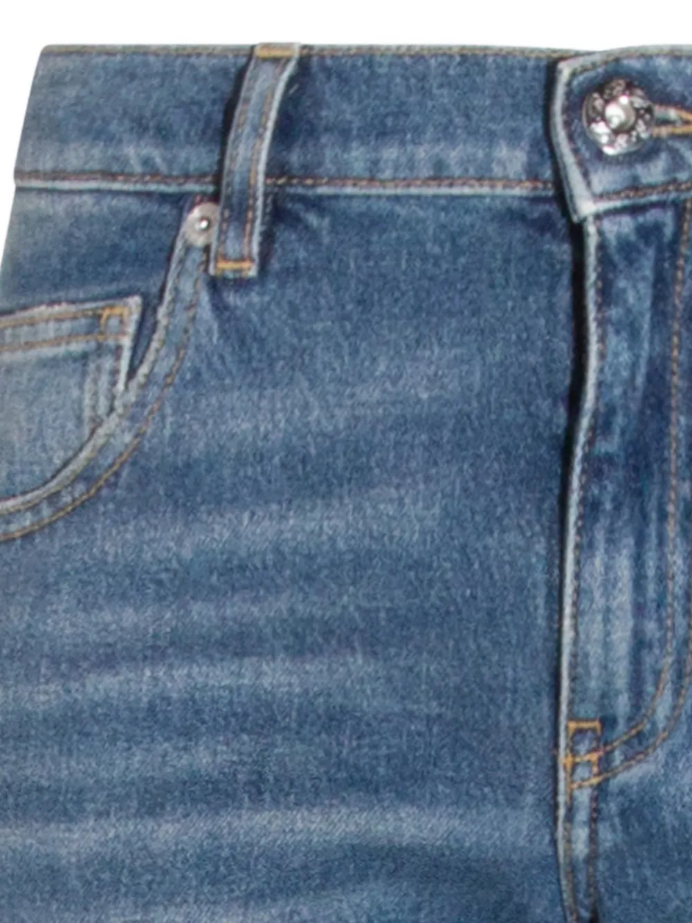  Blumarine Distressed Straight Trousers - Blue 
