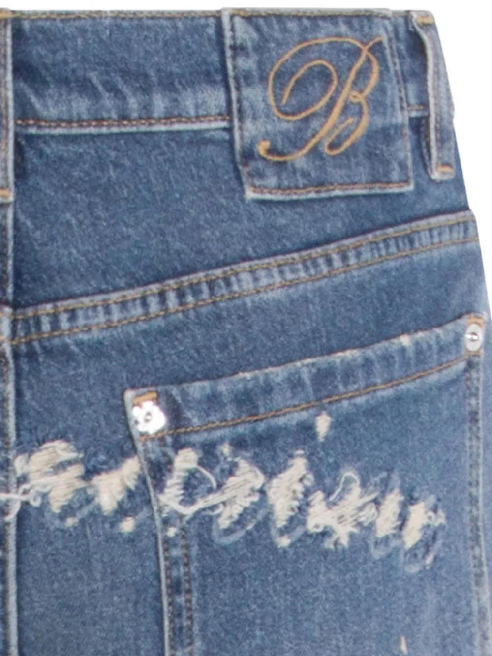 Blumarine Gescheurde broek Blauw