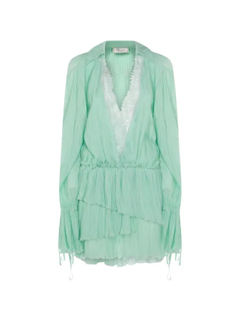 Blumarine ruffled long-sleeve dress