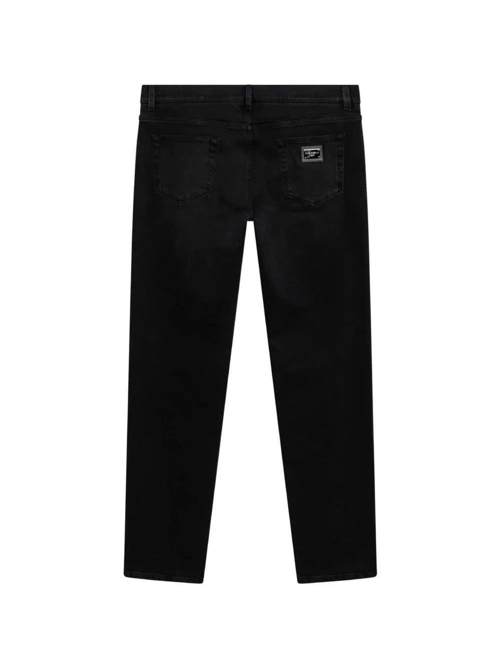Dolce & Gabbana Jeans met 5 zakken en metallic patch Zwart