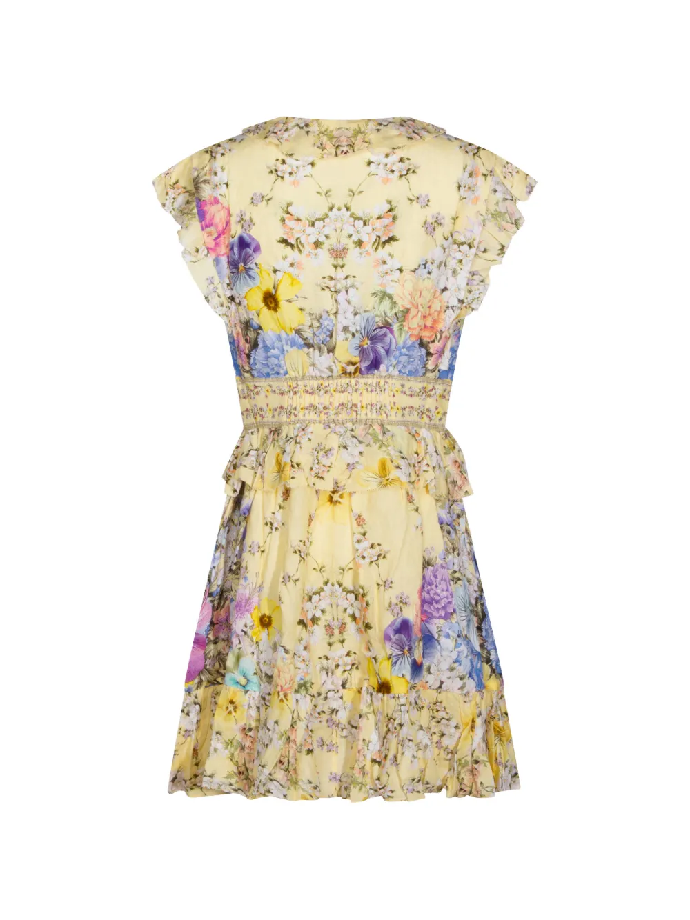 Camilla Darling Buds getailleerde jurk Geel