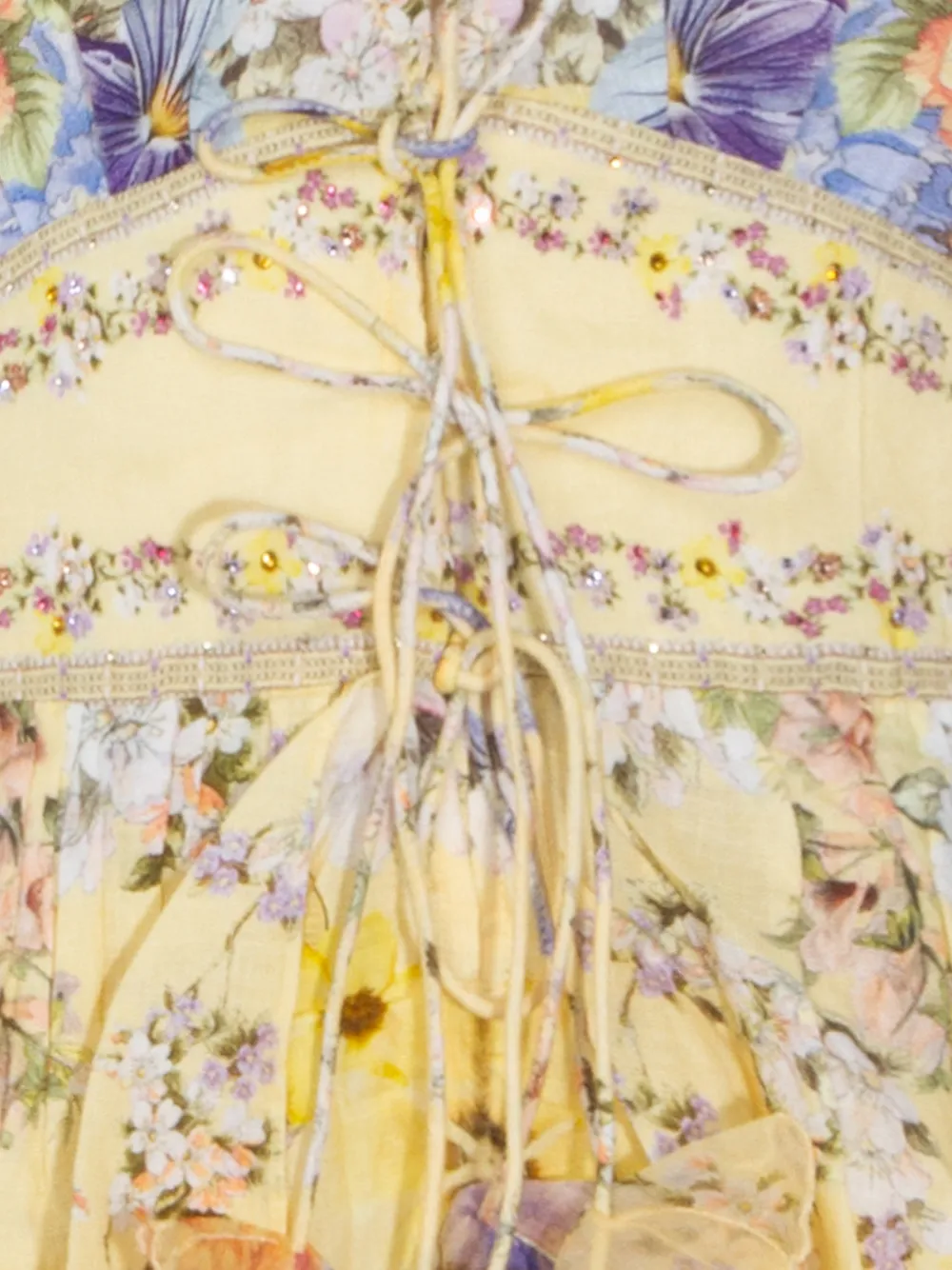 Camilla Darling Buds getailleerde jurk Geel
