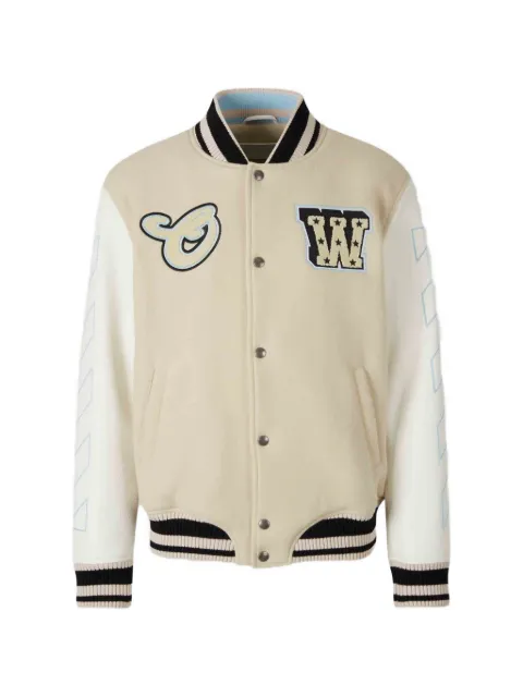 Off-White logo-patch bomber jacket