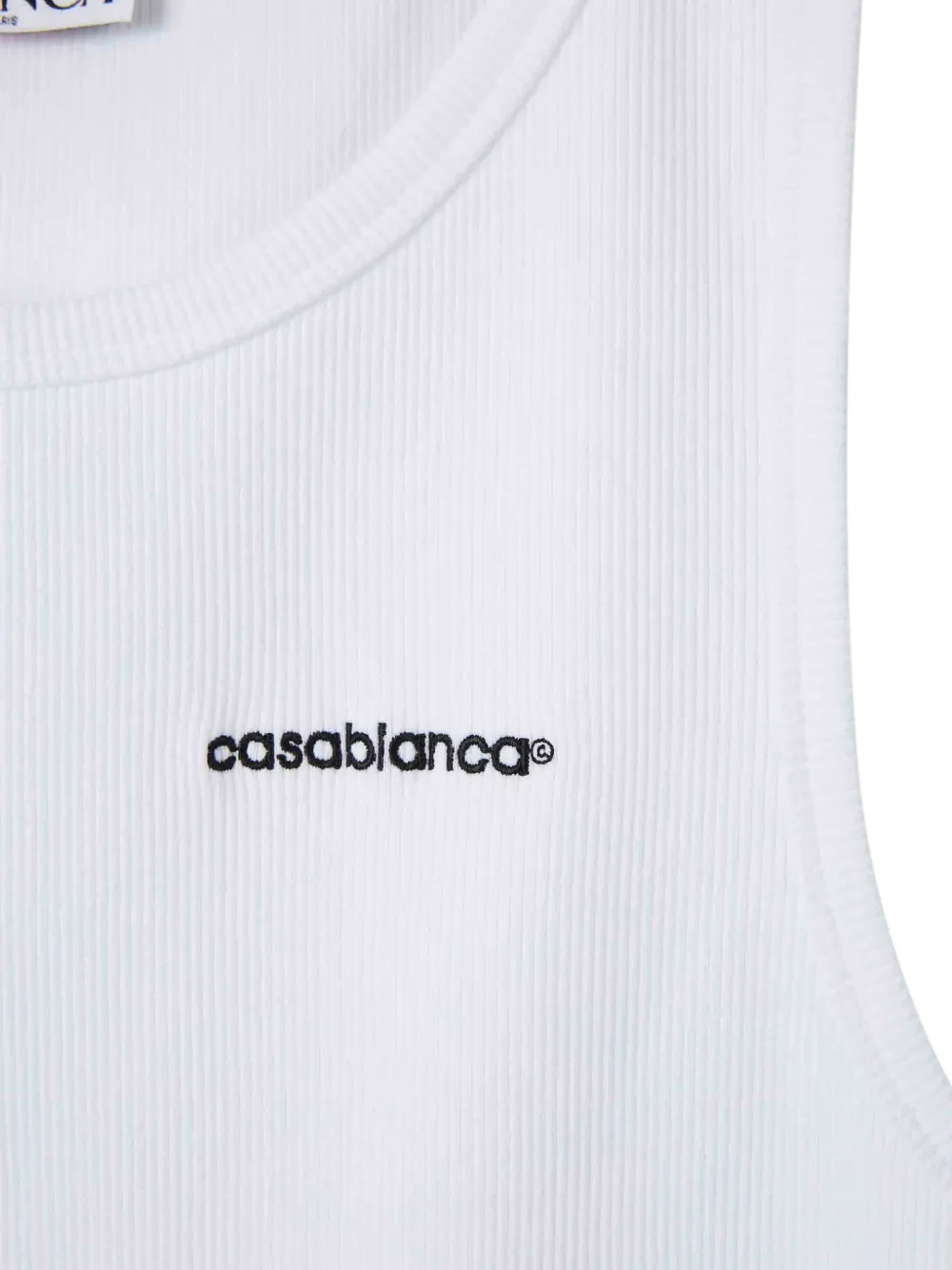 embroidered ribbed tank top