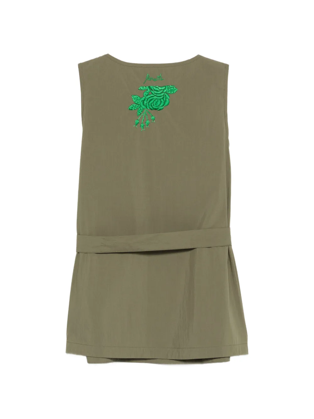  P.a.r.o.s.h. Ninja Embroidered Top - Green 