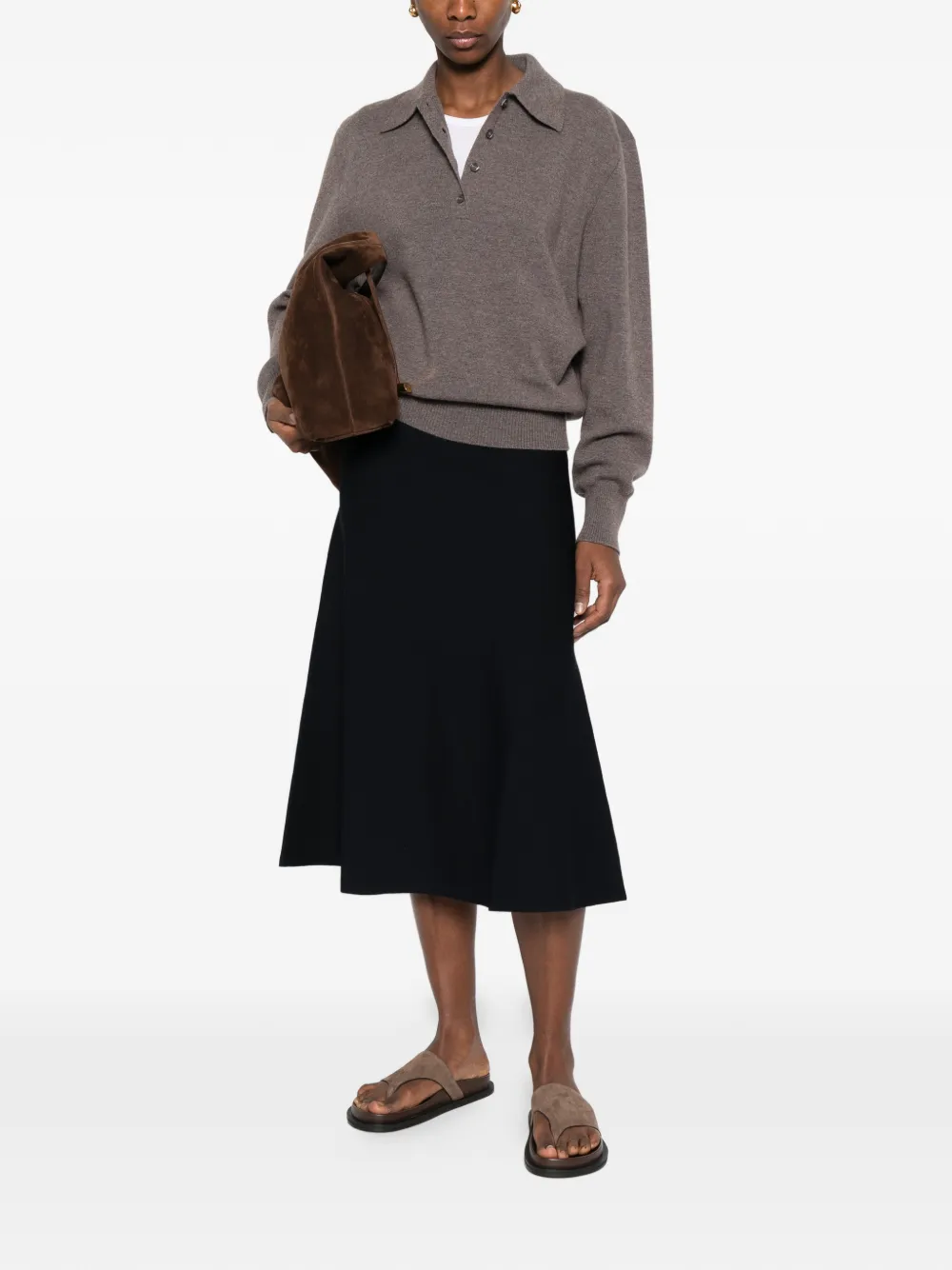  P.a.r.o.s.h. Elasticated-waistband Midi Skirt - Blue 